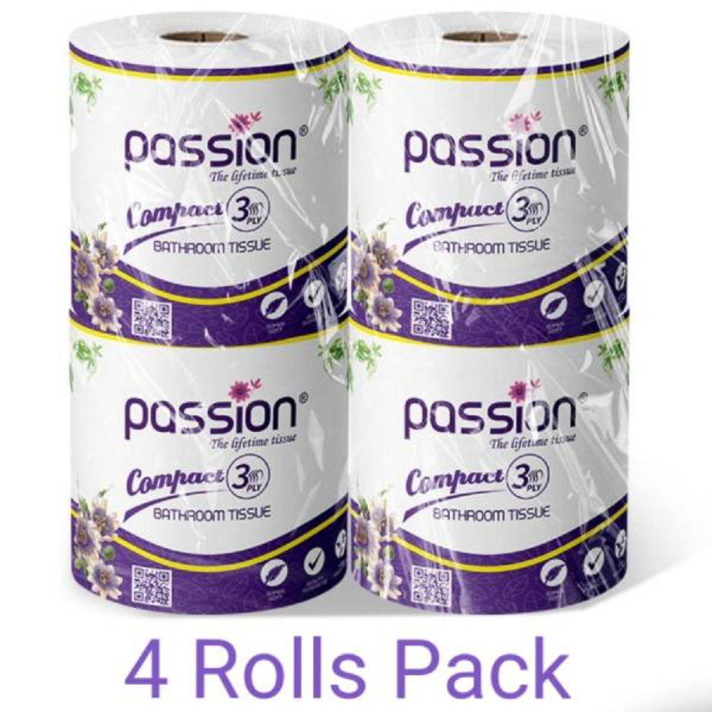 Passion Compact 3ply Bathroom Tissue 4 Roll 400 sheets