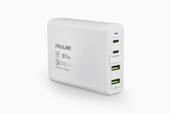 Prolink PDC410001 4-Port 100W Smart Desktop PPS PD Charger with IntelliSense