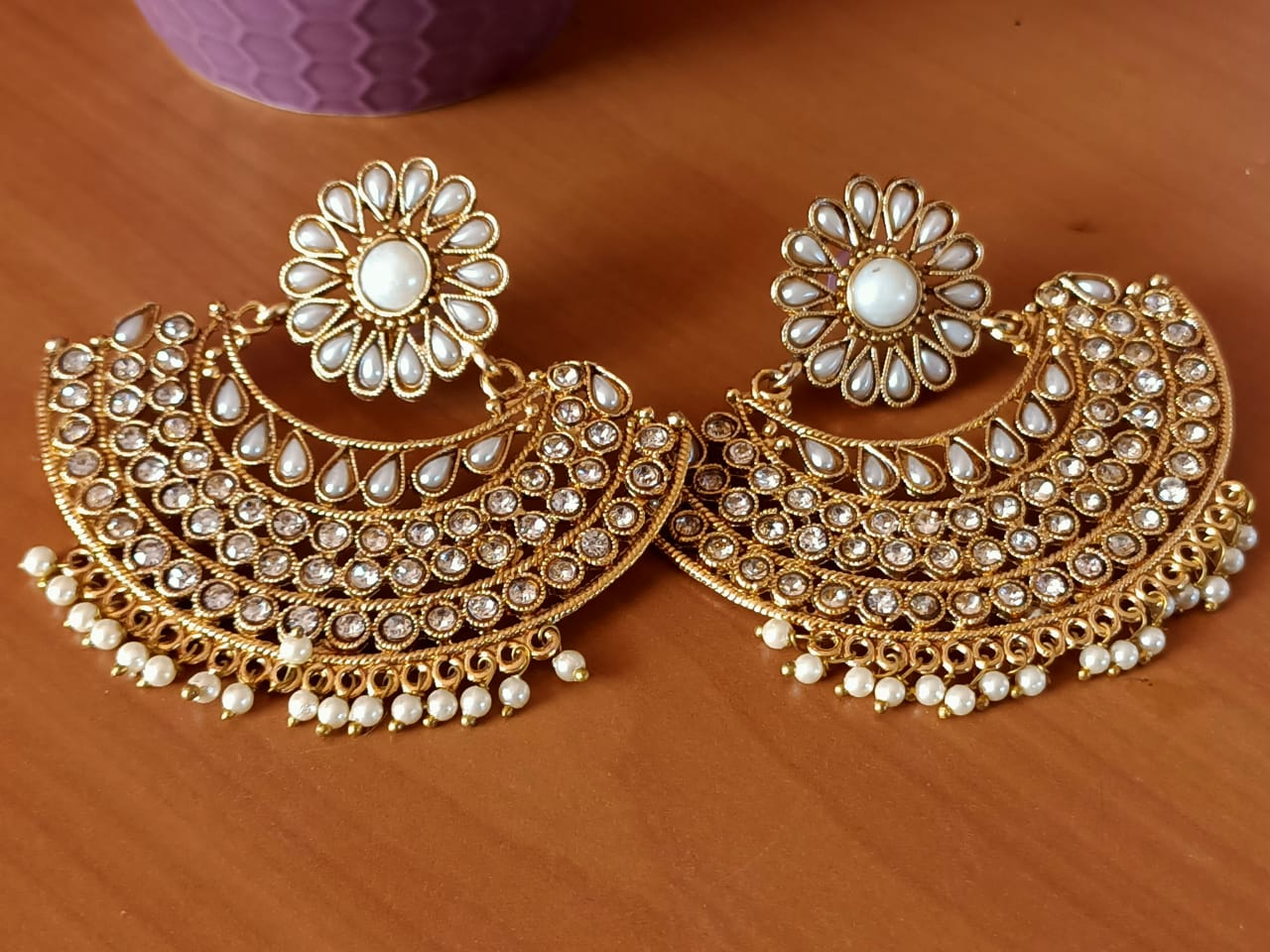 Pearl Drop Down Ramleela Earring