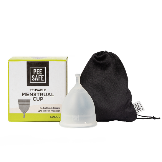 Pee Safe Reusable Menstrual Cup with Medical Grade Silcone for Women Large
