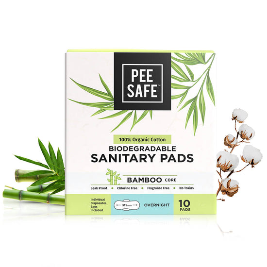 Pee Safe Biodegradable Sanitary Pads - Overnight (Pack of 10)