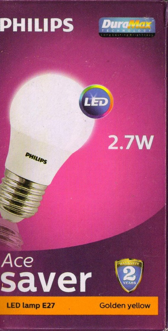 Philips AceSaver 2.7W 230lm WW/CDL  B22/E27  P45