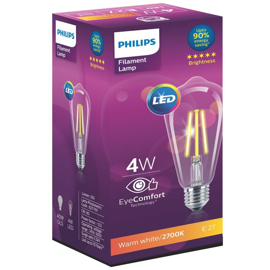 Philips Led 4 W St64 Filament Bulb