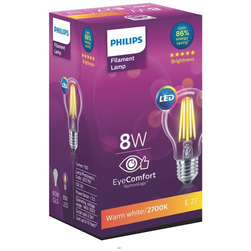 Philips Led 8 W A60 Filament Bulb
