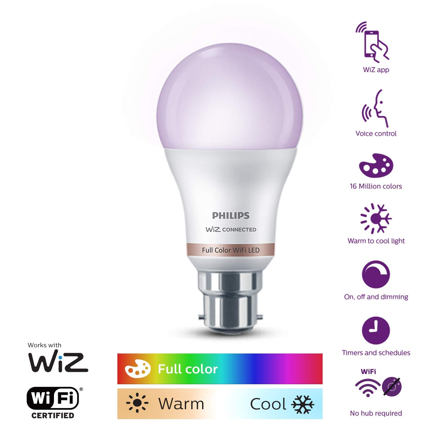 Philips LED Bulb 10W Full Colour WIFI B22/E27