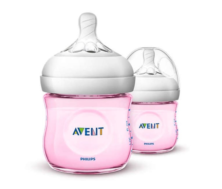 Philips Avent Natural II Baby Bottle 125ML/4OZ Twin Pack Pink SCF691/23