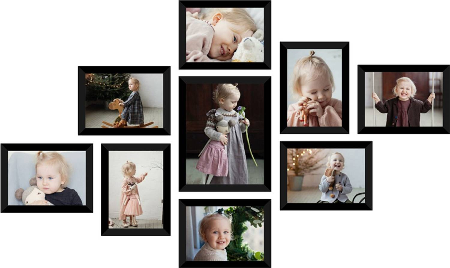 Wall Decor Photo Frames Set of 9