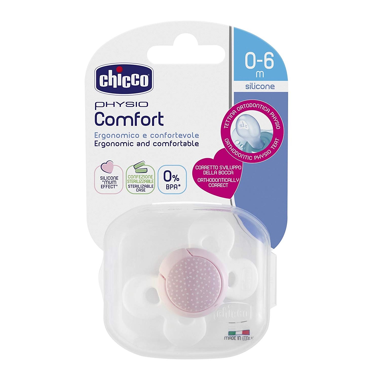 Chicco Physio Comfort Soother 0-6M Pink B-Type