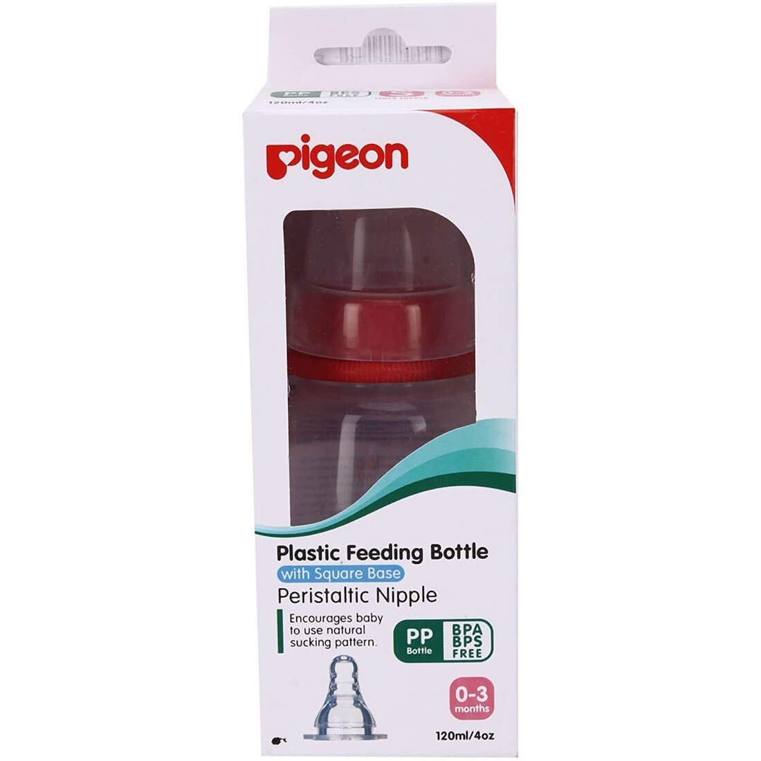 Pigeon Peristaltic Nursing Bottle Kpp Nipple S - 120 ml (Red) 88000