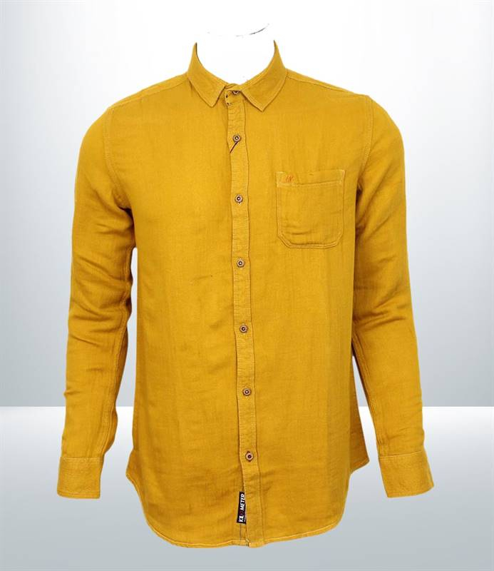 Kilometer Plain Shirt- Indigo For Men (KMQL-009) Yellow S
