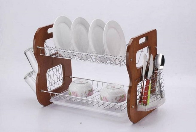 Laughing Buddha - Plate Rack 2 layer Wood Panel T037