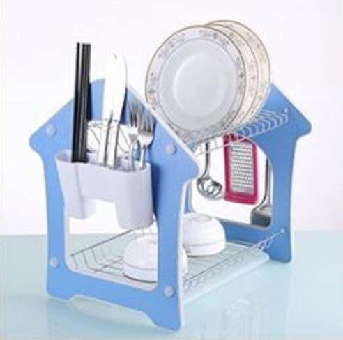 Laughing Buddha - Plate Rack 2 Layer PR- 087 Home Basics Wood Panel
