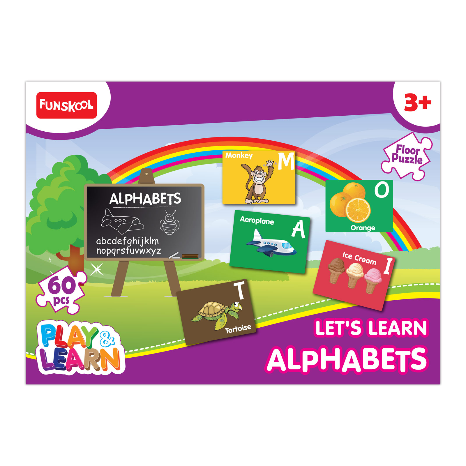 Funskool Play & Learn-Alphabet,Educational,60 Pieces,Puzzle,for 3 Year Old Kids and Above,Toy