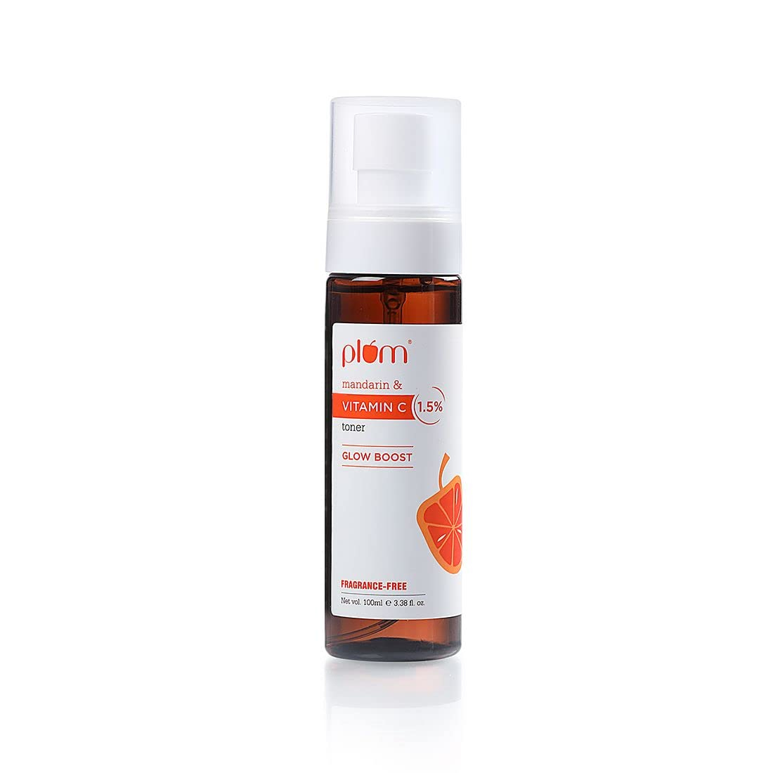 Plum 1.5% Vitamin C Toner with Mandarin for Glowing Skin | Toner for Glowing Skin | Improves Uneven Skin Tone, Tightens Pores | Fragrance Free | 100% Vegan | 100 ml