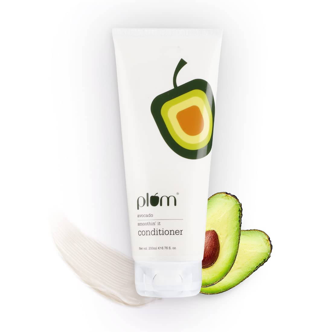 Plum Avocado Smoothin' It Conditioner | For Frizz-Free Hair | Contains Shea Butter & Almond Oil | For Frizz-Free & Smooth Hair | Free From Sulphate, Parabens & Silicone I 100% Vegan & Cruelty-Free I 200 Grams