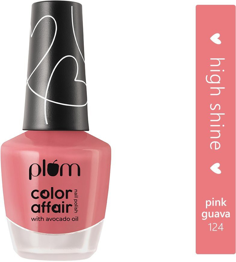 Plum Color Affair Nail Polish - Pink Guava - 124 | 7-Free Formula | High Shine & Plump Finish | 100% Vegan & Cruelty Free