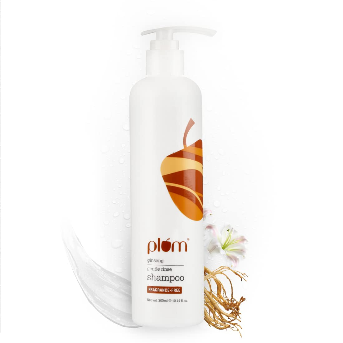 Plum Ginseng Gentle Rinse Shampoo | Hair Fall Control Shampoo | Prevents Breakage & Strengthens Strands | Contains Hibiscus Extract | Sulphate-Free & Silicone-Free | 100% Vegan | 300 ml