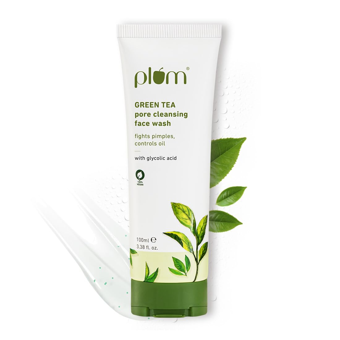 Plum Green Tea Pore Cleansing Face Wash | Oily Skin | Bright, Clear Skin | 100% Vegan | Soap-Free | Face Wash for Women & Men | 100ml