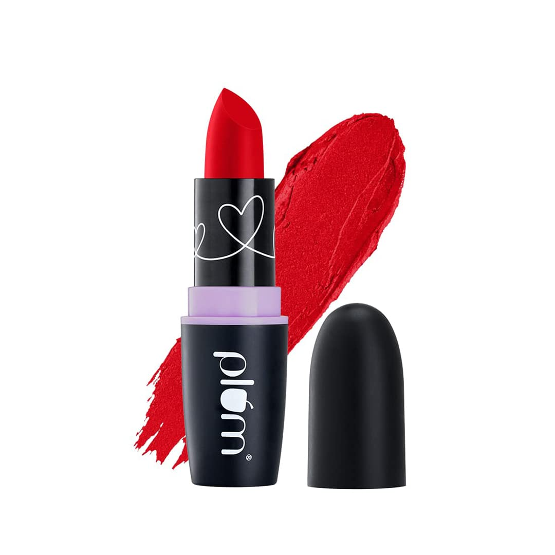 Plum Matterific Lipsticks 129 - Fiery Kiss | Highly Pigmented | Nourishing & Non-Drying | 100% Vegan & Cruelty Free
