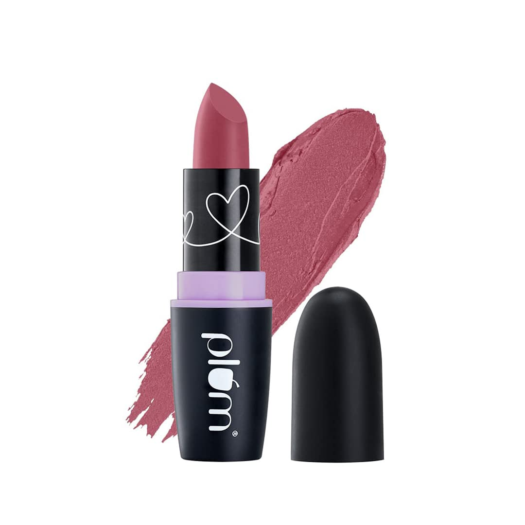 Plum Matterific Lipsticks 121 - Pull Me Roser | Highly Pigmented | Nourishing & Non-Drying | 100% Vegan & Cruelty Free
