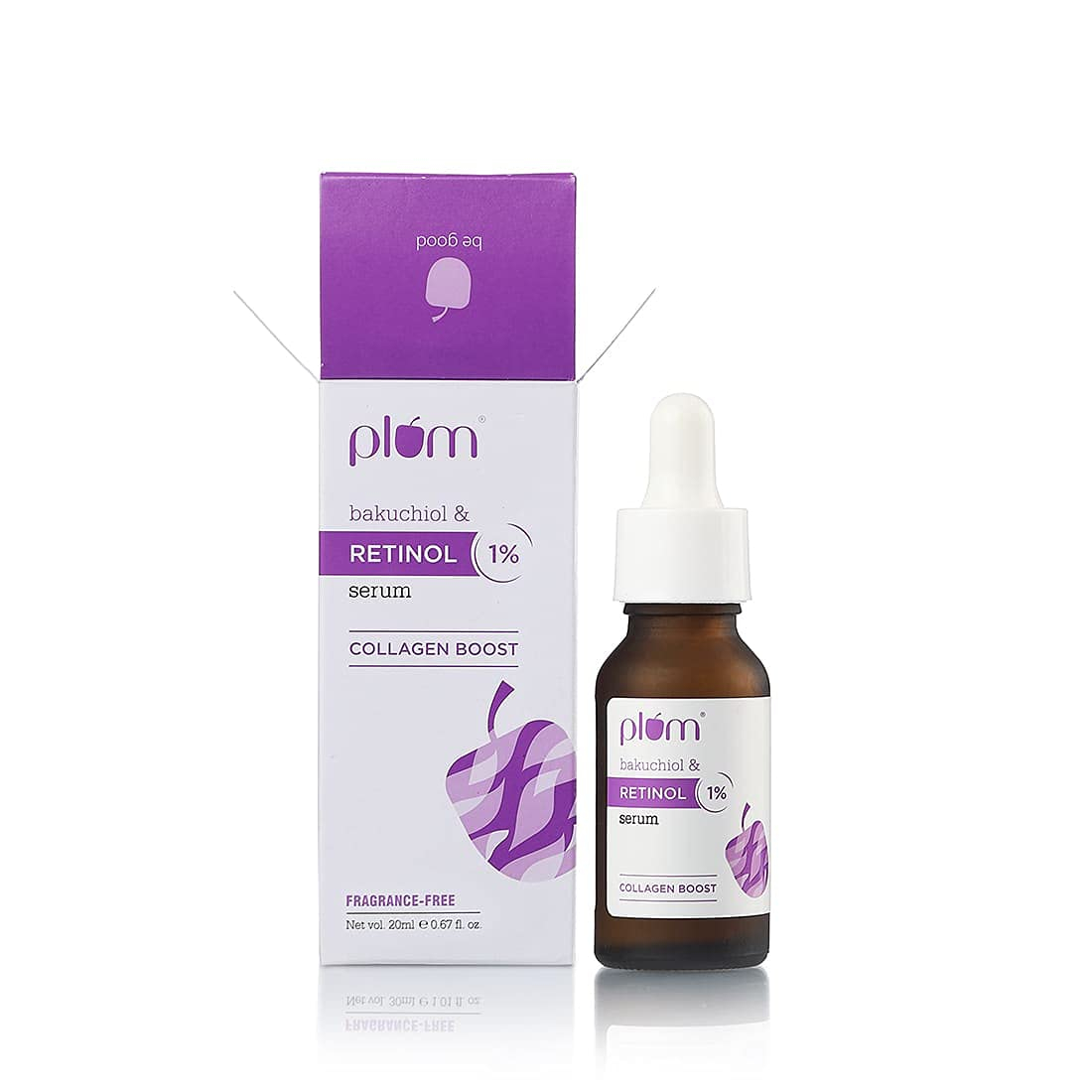 Plum 1% Retinol Face Serum with Bakuchiol | Reduces Fine Lines & Wrinkles | Promotes Cell Turnover for Youthful, Smooth Skin | 100% Vegan & Fragrance-Free | 20 ml, Yellow