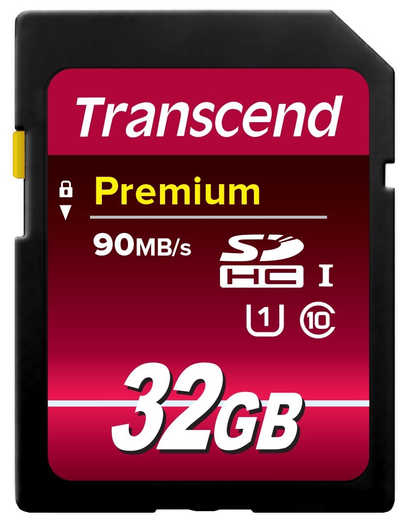 Transcend 32GB SDHC Class 10 UHS-1 Flash Memory Card Up to 90MB/s