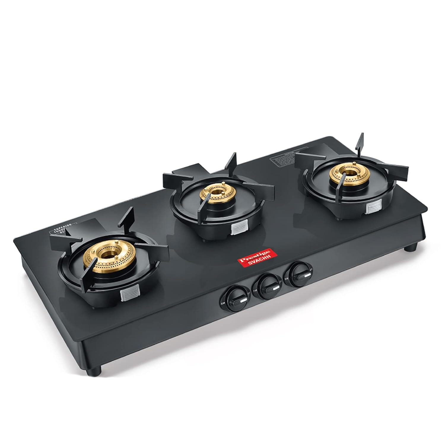 Prestige Gas Stove 40387 GTSB03 - 3 Burners Liftable Burners Gas Stove Black