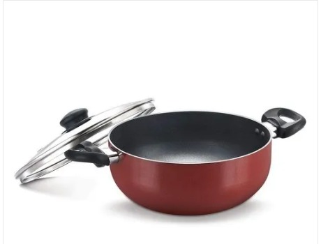 Prestige 36726 - Omg Dlx Induction Base Non-Stick Aluminium Deep Kadai, 280 Mm, Red