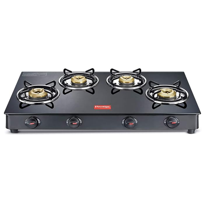 Prestige 40360 Gas stove - GTMC 04-Magic  4 Burner Glass Top Long Gas Stove