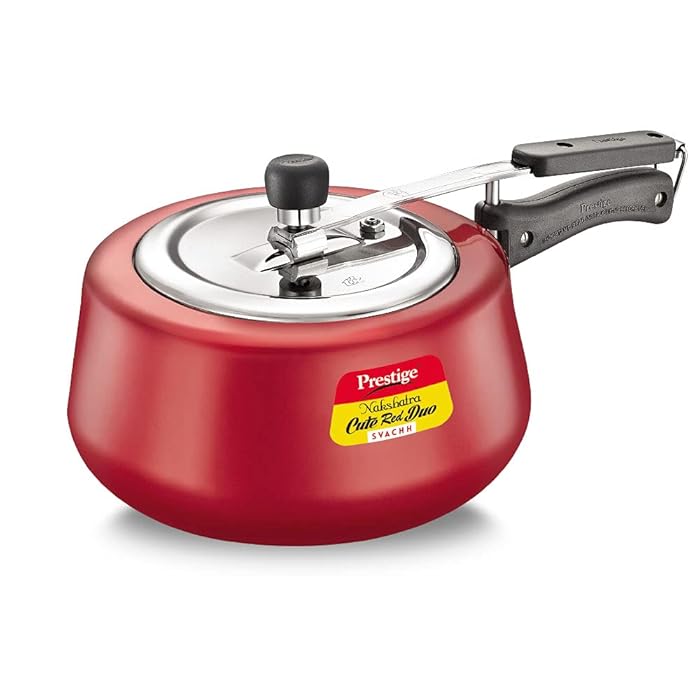 Prestige Pressure Cooker 10765 - 3 liter Nakshatra Svachh Cute Metalic Red Duo 3 