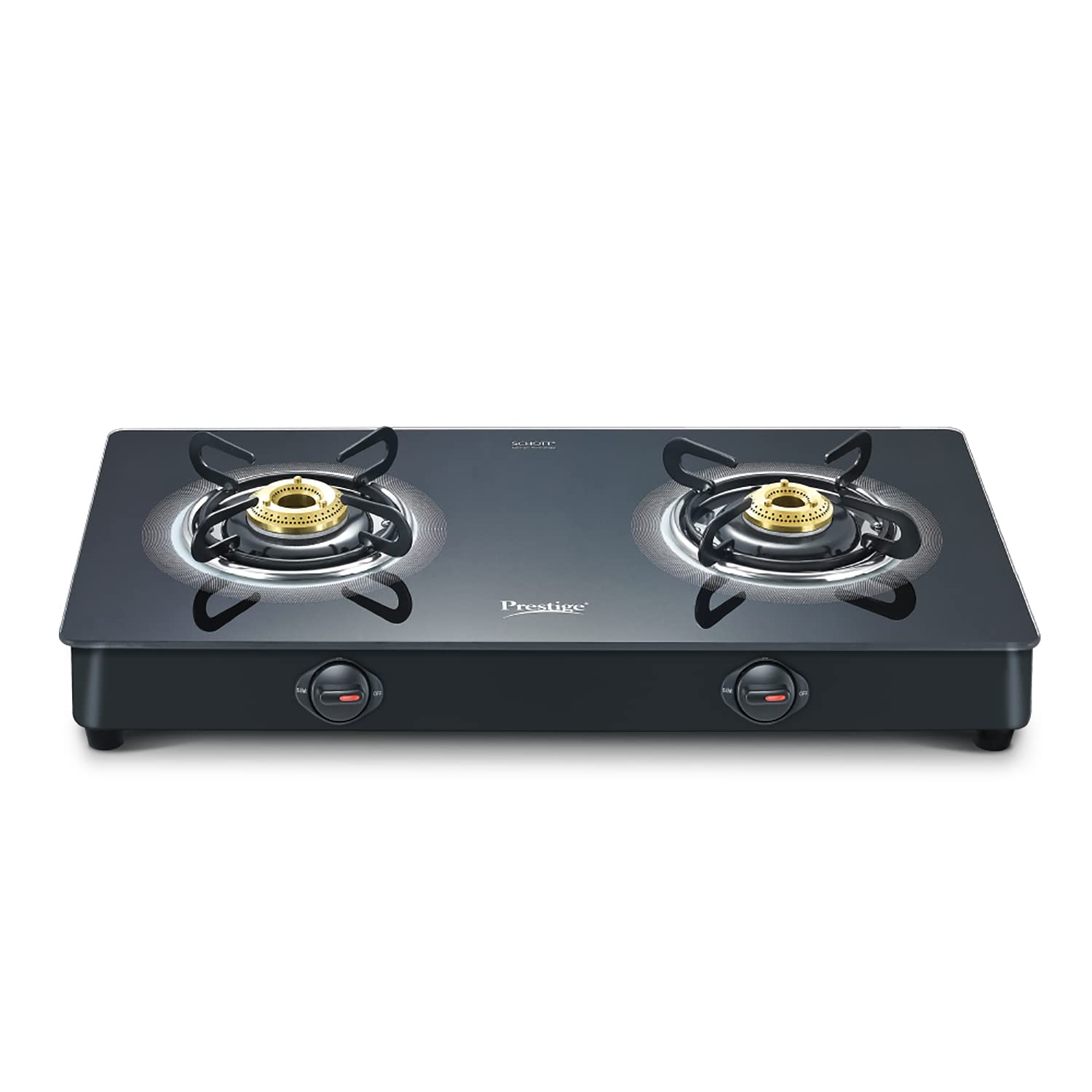 Prestige Gas Stove 40512 Royale Plus Glasstop 2 Burner - 2 Burners Royale Plus Manual Ignition Glasstop Black