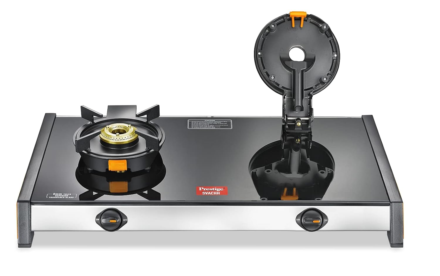 Prestige Gas Stove 2 Burners Liftable Burners Gas Stove Black - 40386 Svachh Gas Stove Black GTSB02