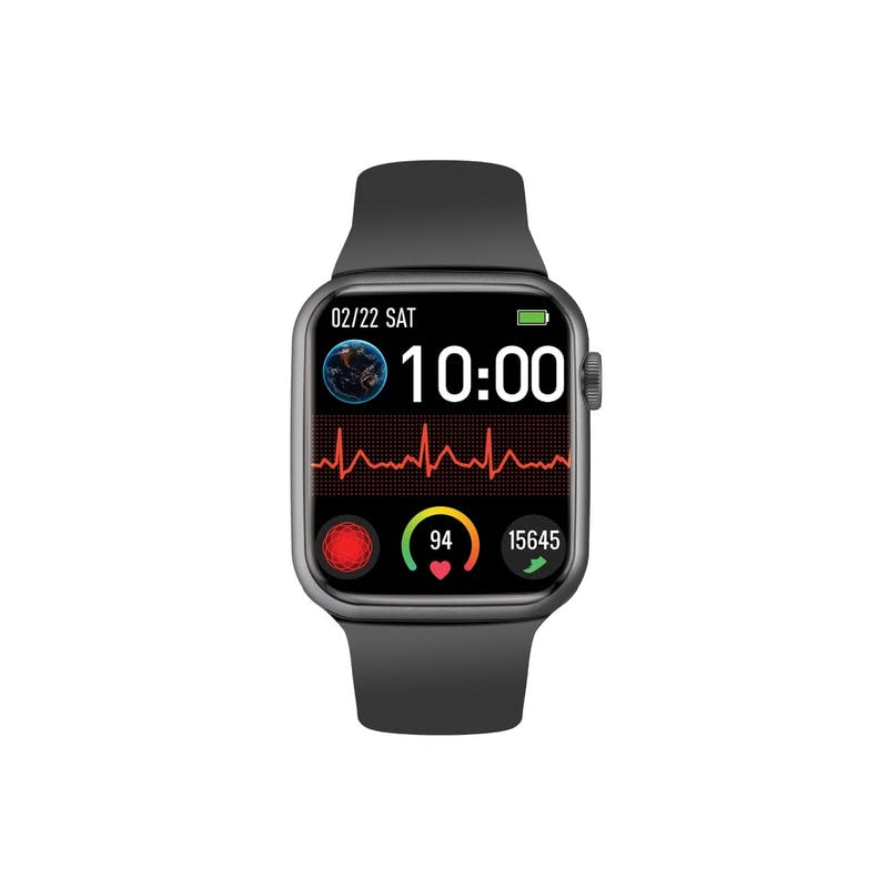 Promate Xwatch-B19 Fitness Smart Watch, 1.9” Display Bluetooth Calling, IP67 Water Resistant, Voice Assistant, 15 Days Battery Life, 30 Sports Modes, Real-time Health Monitor, 100+ Watch Faces