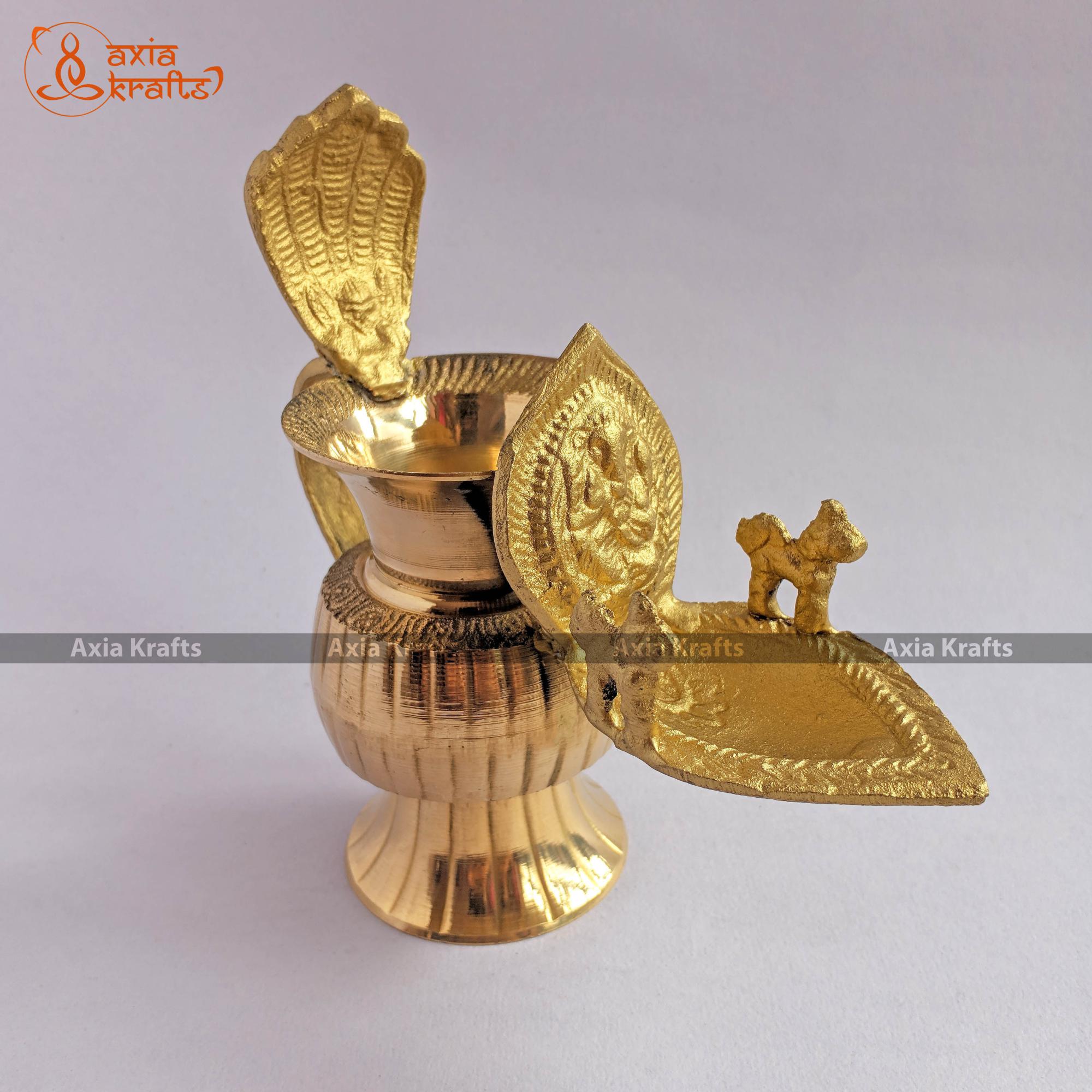Axia Krafts Pure Brass Nepali Sukunda 5.5"| Dhalod Sukunda | Sagun | Puja
