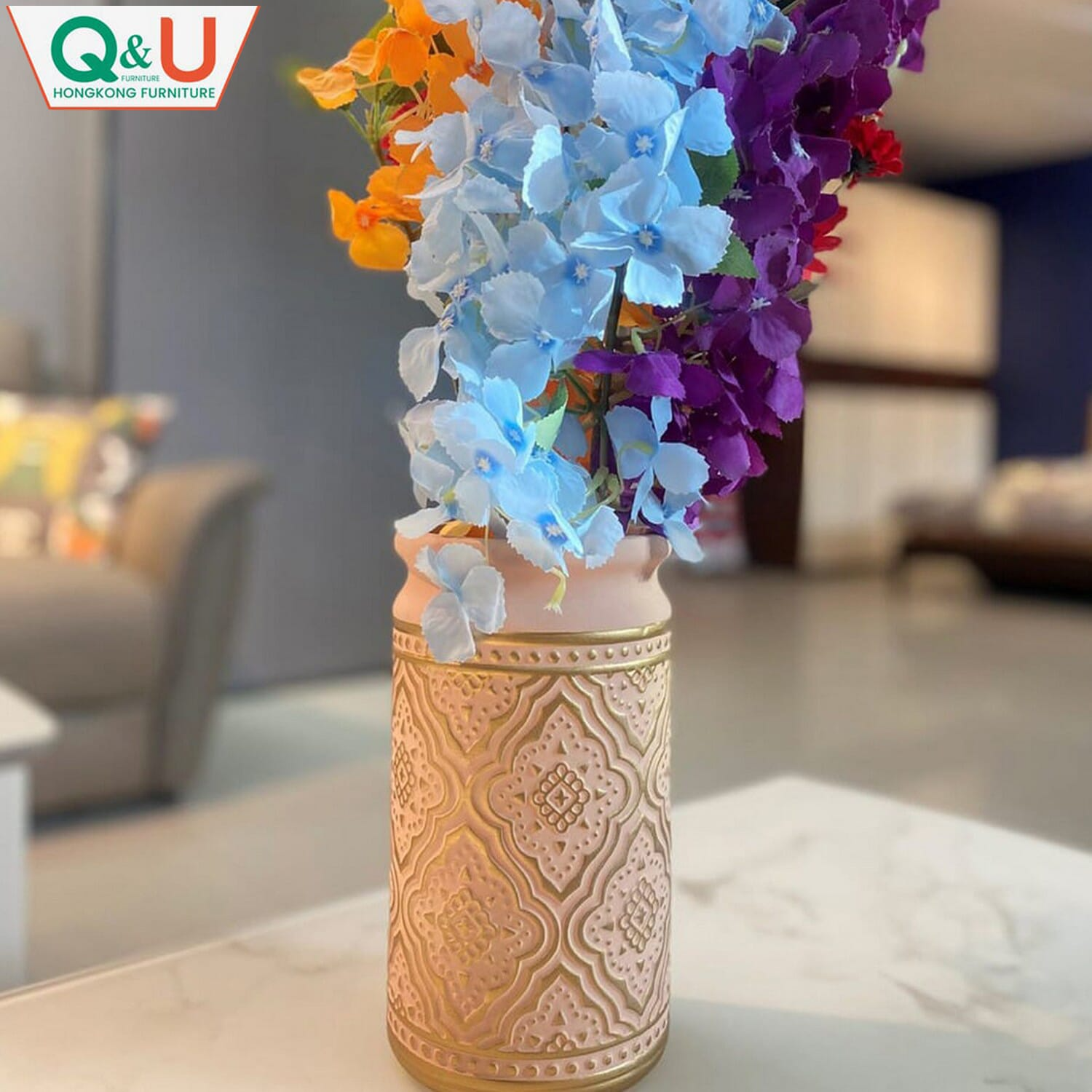 Q&U DB-0003p - Decorative Vase Pink Color
