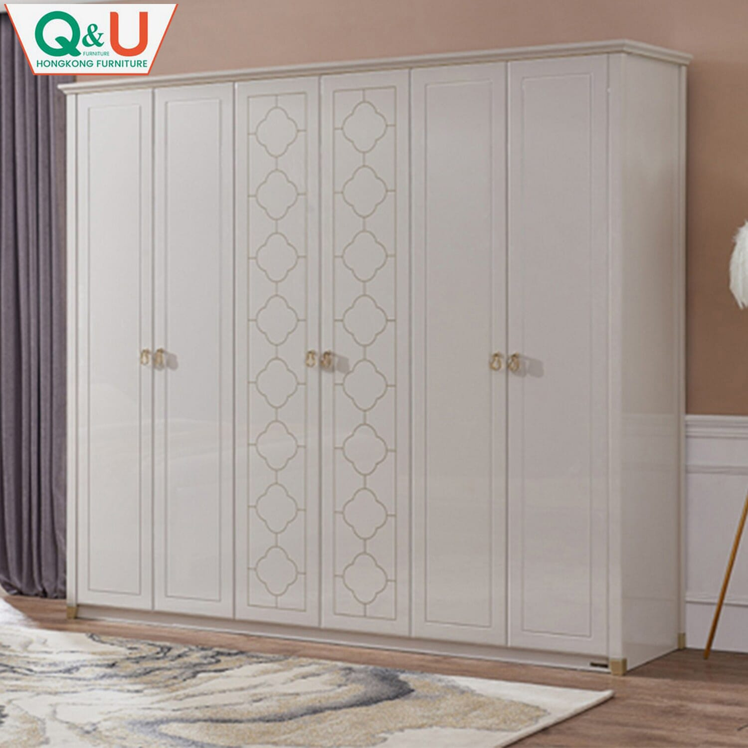 Q&U Furniture - Modern 6 Door Wardrobe 