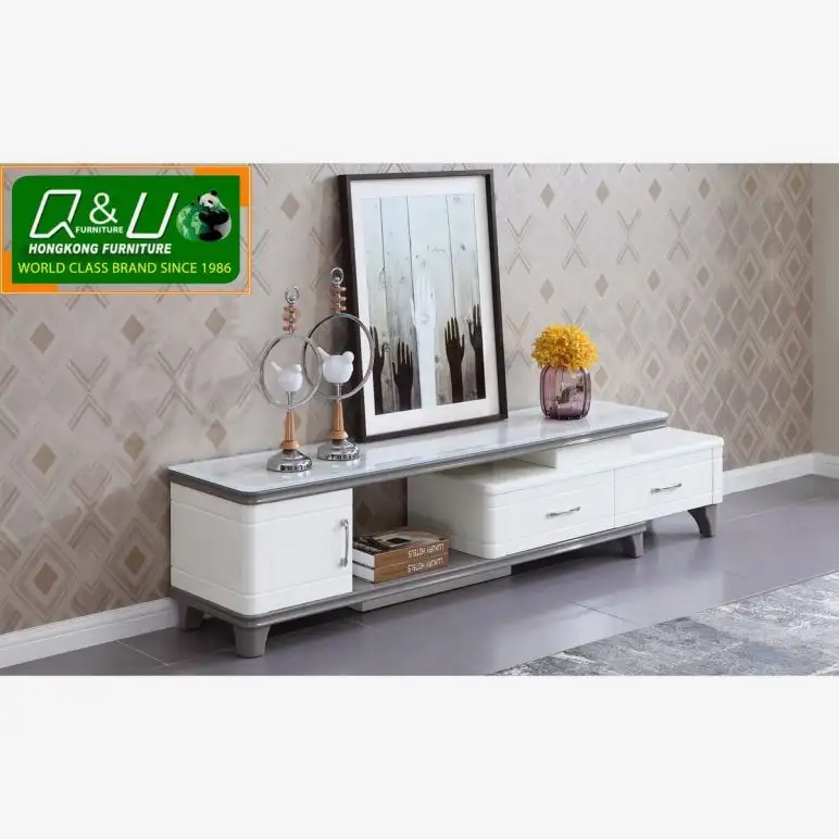 Q&U Furniture - Modern Design Tempered Glass Top TV Table {c} - 89960