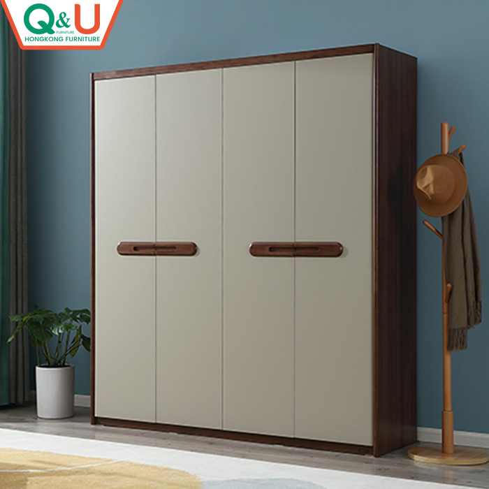 Q&U Furniture - Modern Italic Design 4 Door Wardrobe - 61001H