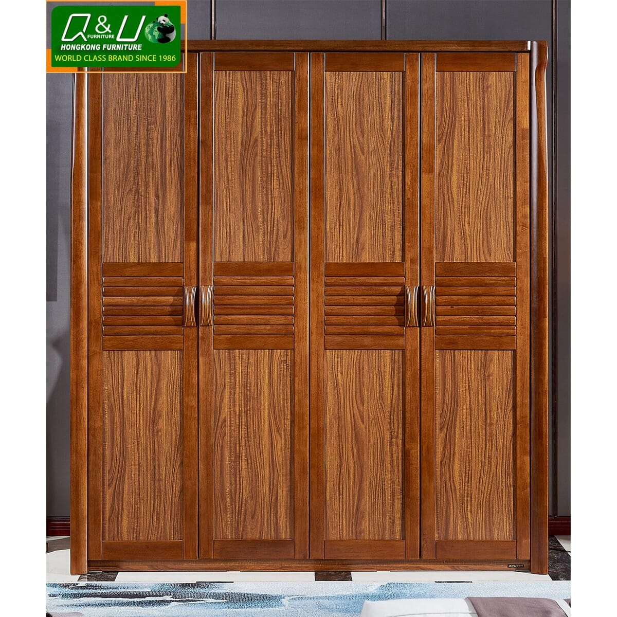 Q&u Hongkong Furniture German Quality 10 Year Warranty 1 Year Guarantee 4 Door Cabinet
