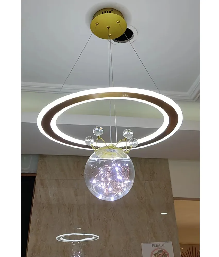 QuanU p-60009-2-60l - LED Pendant Lamp With Painting Gold