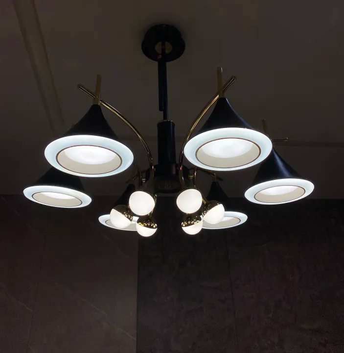 QuanU p-60002-6-96l - Led Pendant Lamp With Golden Plating & Painting Black