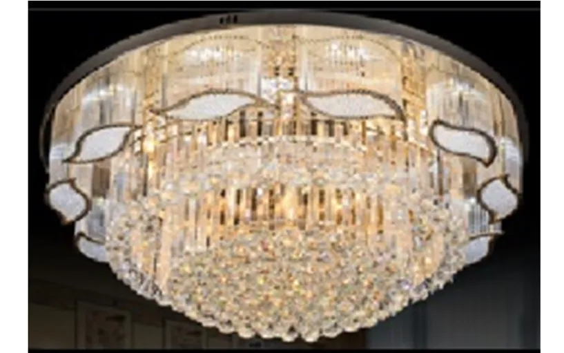 QuanU P-60066-3-4el - Pendant Light {D600 X H260 Mm} Metal + Crystal Body 3xe14