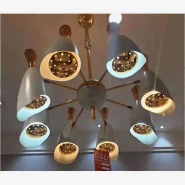 QuanU P-60025-16-8e8g - Led Pendant Lamp Plating Golden With Painting Shiny White Color