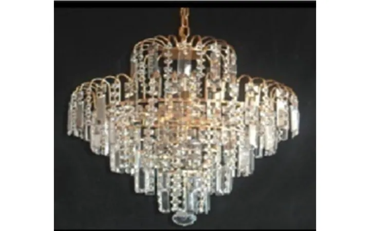 QuanUp 60072-8-4e - Pendant Light {D500 X H550 Mm} Metal + Crystal Body 8xe14