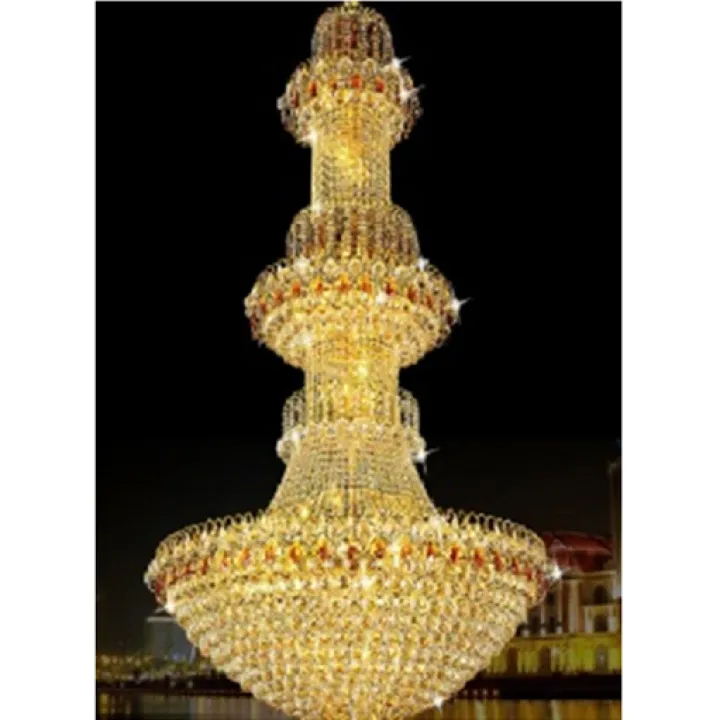 QuanU p-60077-12-4e - Pendant Light {D600 x H800 mm} Metal + Crystal Body 12xE14