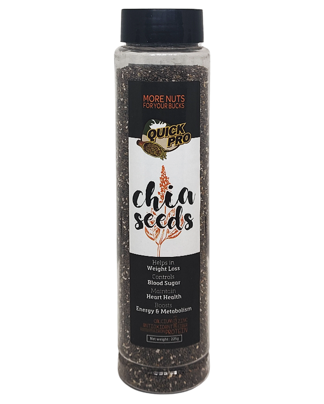 Quick Pro Roasted Chia Seeds 225gm Bottle Pack