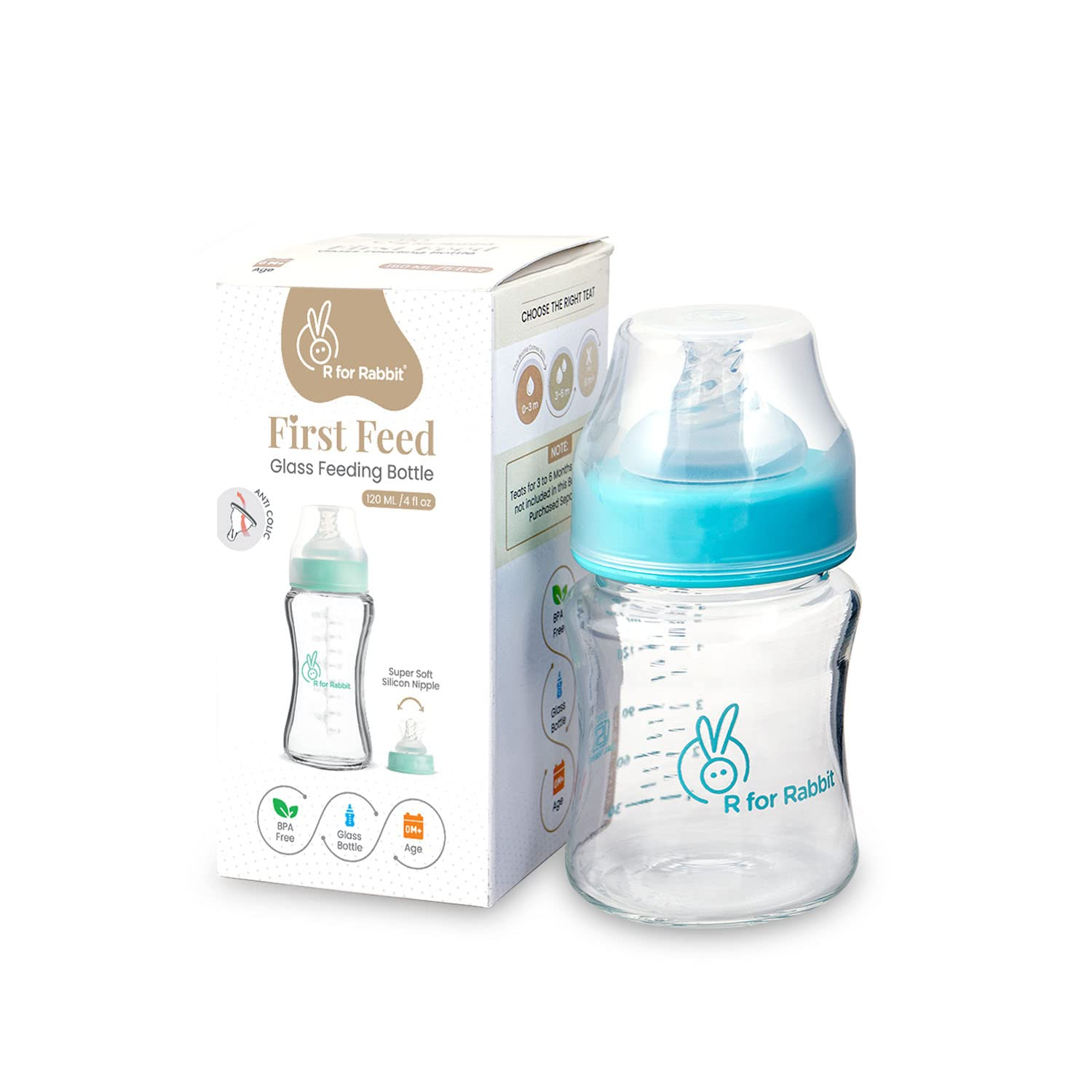 R For Rabbit Polypropylin First Feed 150ml-Light Blue