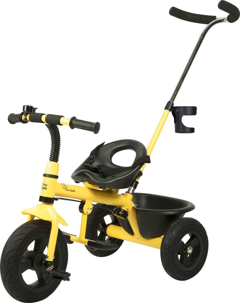 R for Rabbit Tiny Toes Grand Kids Baby Tricycle with Parental Control Handle Cycle for Kid Tricycle for Kids for 1 Years+ Baby Cycle Rubber Wheel with Bottle Container-Yellow