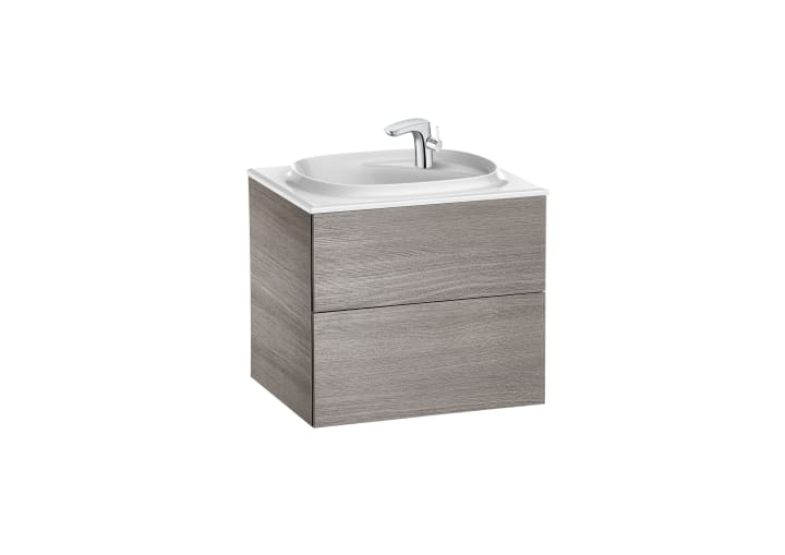 Roca RA851356402 Beyond Unik Base Base Unit With 2 Drawers and FINECERAMIC® basin,Oak