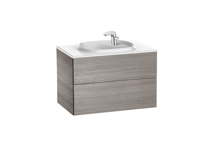 Roca RA851357402 Beyond Unik Base Base Unit With 2 Drawers and FINECERAMIC® basin,Oak